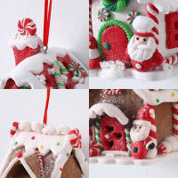 Lámpara De Cristal LED Navideña Creativa Con Figuras De Hombrecillo De Nieve Galleta Papá Noel Decoración De Árbol De Navidad Colgante De Casa De Caramelo - details 8