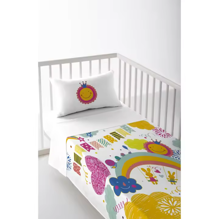 JUEGO DE SÁBANA CUNA/MAXICUNA INFANTIL BEBE 100% ALGODÓN SILVINA COOL KIDS FABRICADO EN ESPAÑA - 1