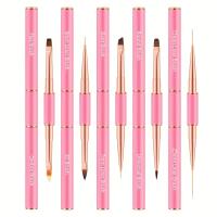 Set Profesional De Pinceles Para Uñas 5pcs Doble Finalizaci\u00f3n Para Líneas Largas Y Detallado De Uñas Línea Fina De Cobre - details 8