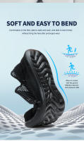 Zapatos De Seguridad Para Hombre Verano Transpirables Ligeros Con Punta De Acero Antipinchazos Suela De Goma Botas Profesionales Para Adultos - details 5