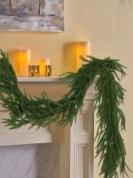 Guirnalda De Pino Artificial De 180CM 6FT Real Touch Para Decoración De Navidad Interior Y Exterior Guirnalda Verde De Invierno Para Exposiciones Y Bodas - details 2