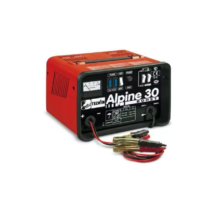 AS 807547 TELWIN CARGADOR DE BATERÍAS ALPINE 30 BOOST. Potencia de hasta 800W Compacto y con asa para facilitar su transporte Protegido contra sobrecargas e inversores de polaridad Contiene amperímetro y selector de carga normal y rápida (boost). - 1