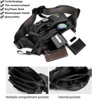 Riñonera Deportiva de gran capacidad para hombre, impermeable, con múltiples bolsos, para correr, hacer senderismo, acampar, hacer ejercicio y andar en bicicleta. - details 4