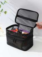 Bolsa De Maquillaje De Red Doble Capa Para Mujeres Bolso De Lavado Portátil Gran Capacidad De Almacenamiento Para Cosméticos - details 6