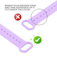 Ociodual Correa de Recambio Compatible con Xiaomi Smart Band 8 Active/Redmi Smart Band 2, de color Lavanda, Pulsera de Repuesto de Silicona Suave Flexible Sport Goma Transpirable - details 2