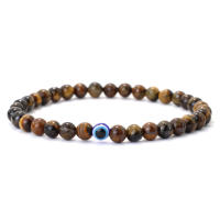 Pulsera De Piedra 6mm Para Hombres Estilo Simple Con Ojos Turcos MEDITACIÓN HEALING Pulsera De Hada Roja Blanca Azul Howlite De Terciopelo Sin Cierre - details 6