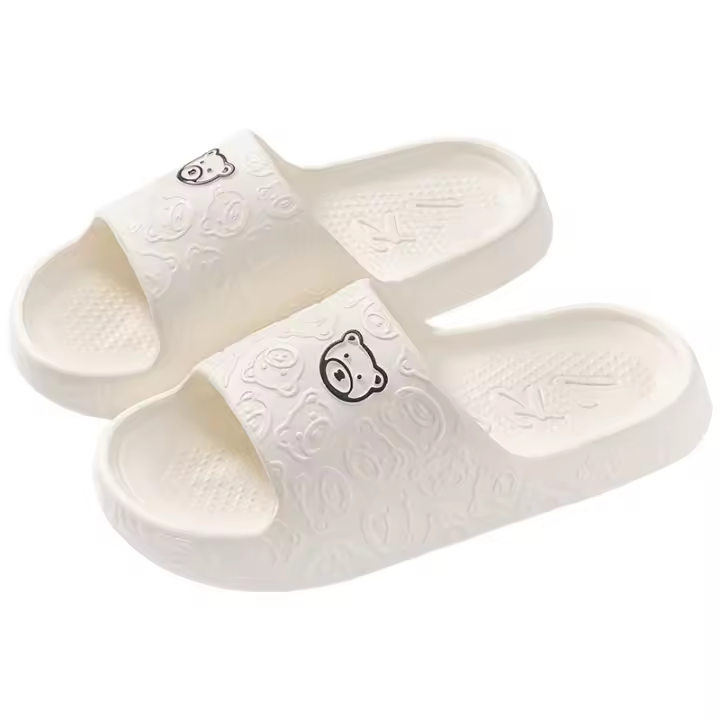 Zapatillas De Mujer Con Estampado De Oso Moda Nocturnas Antideslizantes Con Suela Gruesa Y Cómodas Para Uso Interior Playa Verano Pareja - 1