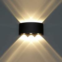 Luces de Pared LED Exterior Interior Impermeable IP65 Lámpara de Pared Moderna Aluminio Negro (6W-Negro-Blanco Cálido) - details 0