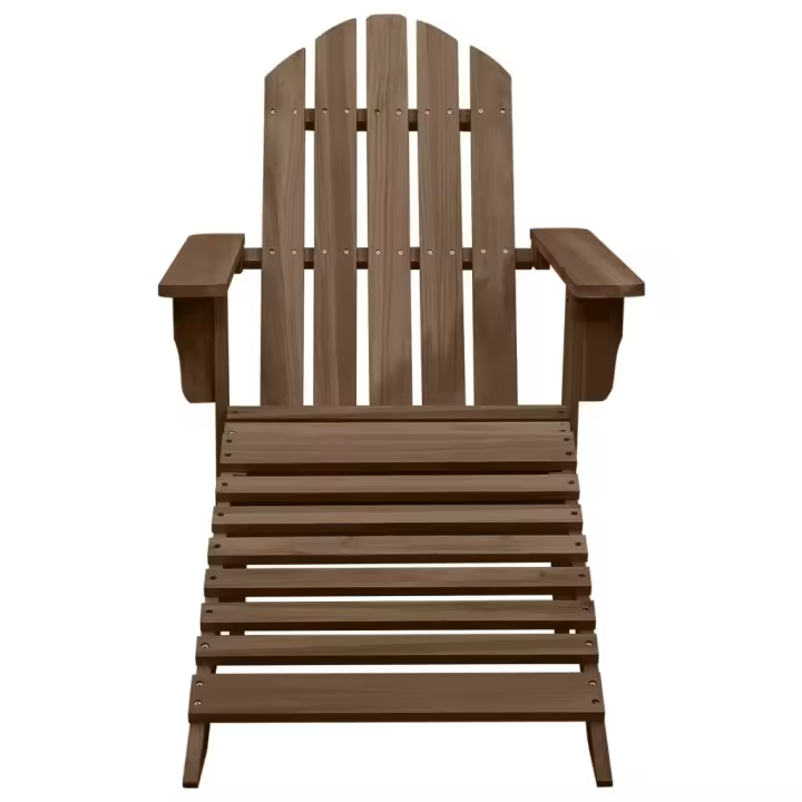 Silla de Jardín con otomana de Madera - 1