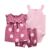 Nueva ropa de verano para niñas, pantalones cortos de manga corta, camisetas, trajes de tres piezas. - details 28