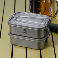 Caja De Almuerzo De Titanio Para Camping 800ml Caja De Alimentos Rectangular De Portátil Con Cierre Para Exteriores - details 12