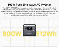 Estación de Energía Portátil AFERIY P010, Generador Exterior de 800W 512Wh, 8 Salidas, Carga Completa en 1.5H, Batería LiFePO₄ con más de 3500 Ciclos - details 5