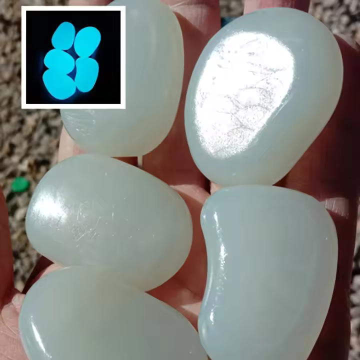 80pcs Piedras Luminosas De 1.77 Pulgadas Para Decoración De Interiores Y Exteriores Jardines Acuarios Macetas Senderos Y Alegrías - 1