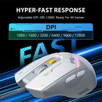 Ratón De Juego INPHIC PG1 Con Cable Ergonómico RGB Programación Macro Periférico Competitivo 12000 DPI 60 IPS 20G 6 Botones - details 2