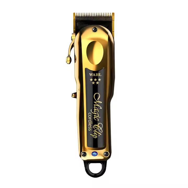 Wahl Magic Clip Gold Cordless 5 Star Series Clipper Máquina de Corte Inalámbrica - Cortapelos Profesional de Cuchilla Ajustable Titanium Crunch Blade Stagger-Tooth Blade - 1
