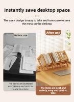 Estante De Libros Ajustable De Bambú Para Escritorio Almacenamiento Estable Para Libros/CD/Mariposas Estilo Moderno - details 2