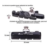 ZTTO Zapatos De Freno Para Bicicleta De Carretera Caliper Hoof Reemplazable Pads De Goma En CNC Bloque Para Rines De Aluminio Sistema De Freno Por Fricción - details 2