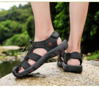 Sandalias De Cuero Genuino Para Hombre Zapatos De Verano Resistentes Al Agua Para Exterior Y Playa Sandalias Romanas Casuales Para Adultos Talla Verdadera - details 6