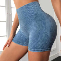 Shorts De Yoga Sin Costuras Cintura Alta Para Mujer Leggings De Levantamiento De Glúteos Para Gimnasio Correr Fitness Ropa Deportiva - details 2