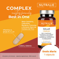 Solar Care Complex 360 - Cápsulas Bronceadoras Solares - Betacaroteno Acelerador Bronceado - Broncea, Protege y Prepara la Piel para la Exposición del Sol - 30 Cápsulas - Nutralie - details 2
