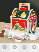Juguetes De Madera Para Bebés Casa De Juego Montessori Con Animales De La Granja Sorteo De Colores Y Formas Bloques De Construcción Educativos Para Niños - details 1