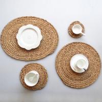 Mantelos Tejidos De Hyacinth Water Para Mesa Resistente Al Calor Y Antideslizante Estilo Japonés Eco-amigable Redondos - details 0