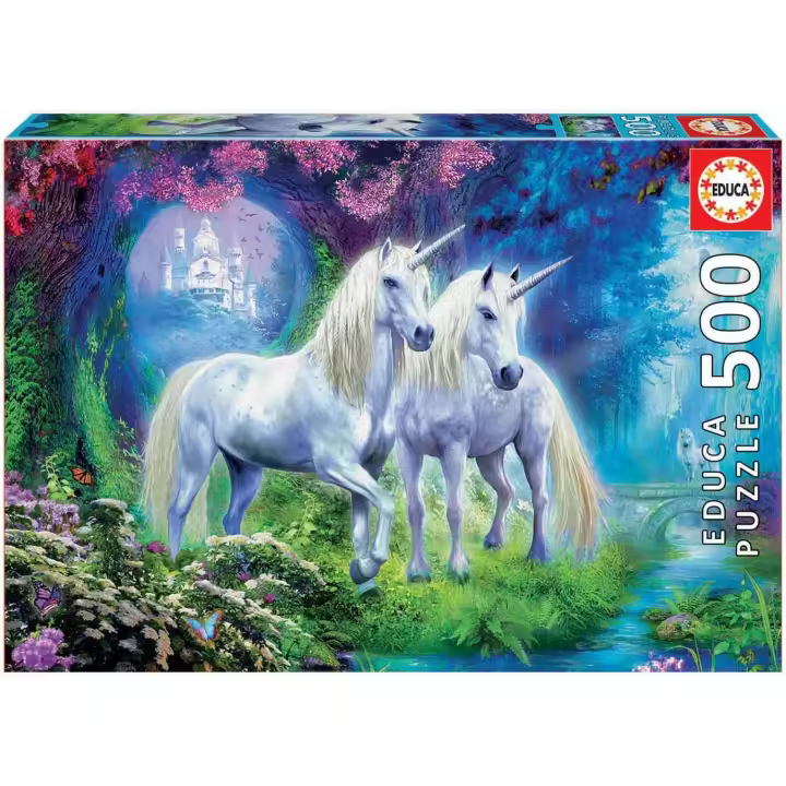 Educa - Unicornios en el Boque Puzzle, 500 Piezas, Multicolor (17648) - 1