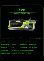 Teclado De Juego EWEADN GX90 Con Retroiluminación LED Silencioso Diseño Ergonómico Duradero Para PC Y Oficina 104 Teclas Membrana USB - details 10