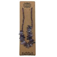 Collar largo artesanal con piedras naturales de amatista – Diseño boho en tonos morado y plata | AW Regalos Accessories - details 4