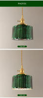 Lámpara Colgante Minimalista Japonesa De Vidrio Creativa Y Personalizada LED Verde En Bronce Para Iluminación De Habitaciones Y Salones - details 8