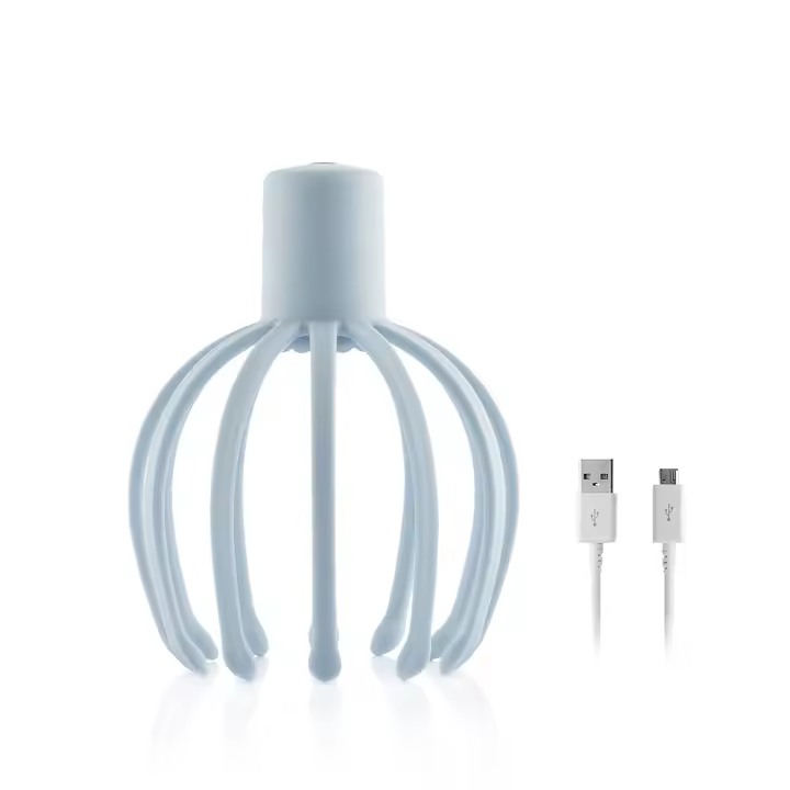 InnovaGoods® Rechargeable Head Massager Helax for stress relief, featuring 360º vibrating massage with 3 modes, ergonomic design, portable, and quiet, ideal for home or work, includes USB cable. - 1