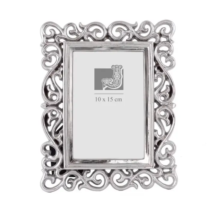 Portafotos 10 x 15 plateado calado - ideal para regalo o para cuidar cada detalle de tu hogar recordando los momentos especiales con tus seres queridos - 1