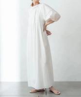 Vestido Largo Recto Casual Para Mujer REALEFT 2023 Con Mangas Lanternas Y Cierre De Encaje Suéter De Algodón Y Poliéster Otoño Primavera - details 1