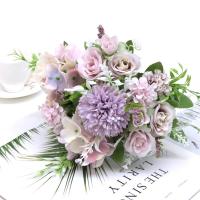 1 Rama De Flores Artificiales Rosa Hidranegra Peonía Vintage Para Novia Decoración De Casa Y Boda Plantas Falsas De Seda - details 7