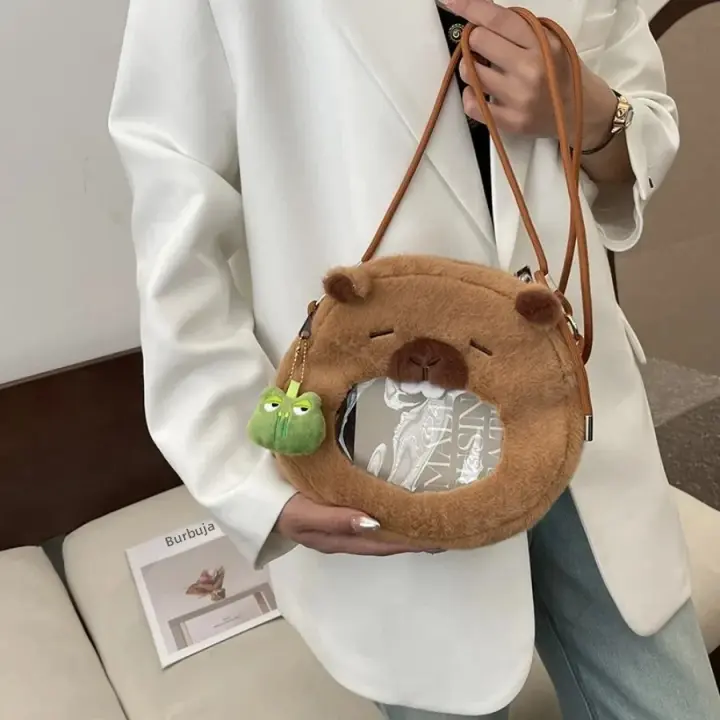 Mochila De Peluche Capybara Kawaii Moda Muñeco De Peluche Bolsa Para Niños Bolsa De Hombro Mini Mochila Regalo Para Novia - 1