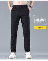 Pantalones Clásicos Para Hombre Verano 2024 Gris Azul Negro Moda Casual Comodidad Talla Media Cierre De Cremallera Estilo Recto - details 11