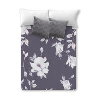 Manterol - Manta de terciopelo estampado floral grosor de 570gr/m². Tejido extra suave de calidad, ideal para los meses de invierno. - details 0