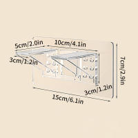 Soporte Adhesivo Para Estante 1PC Pegatinas Para Cocina Dormitorio Armario Soporte De Clip Para Muro Adhesivo Bracket Holder - details 10