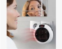 Calefactor portátil de bajo consumo con mando a distancia com temporizador alargador y soporte color negro Potencia: 900 W  Temperatura ajustable y calentamiento rápido | Para el baño, casa, oficina | Temporizador programable | - details 2