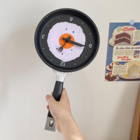 Reloj de pared ABS Huevo Frito sardén forma Silencioso funciona con Pilas Reloj de pared para dormitorio Room de estar Cocina Rose W - details 3