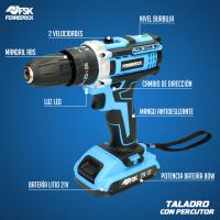 TALADRO PERCUTOR 21V 1.5AH 25PIEZAS FERRESTOCK - details 1