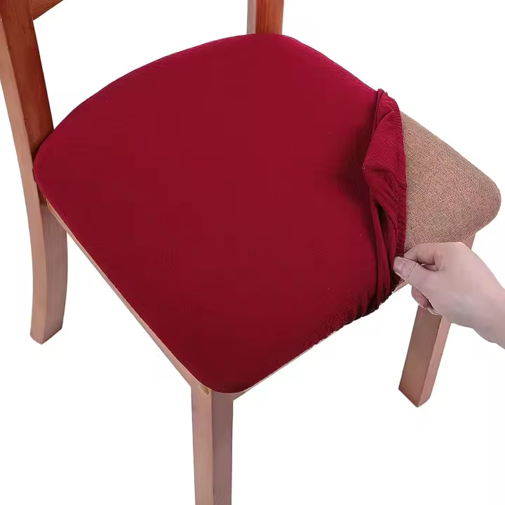 Fundas elásticaspara Sillas De Coqueto, color Burdeos, Juego de 2 protectores de asiento de Silla de Coqueto de jacquard, fundas para Sillas - 1