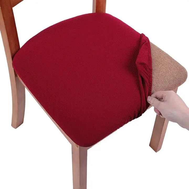 Fundas elásticaspara Sillas De Coqueto, color Burdeos, Juego de 2 protectores de asiento de Silla de Coqueto de jacquard, fundas para Sillas - 1