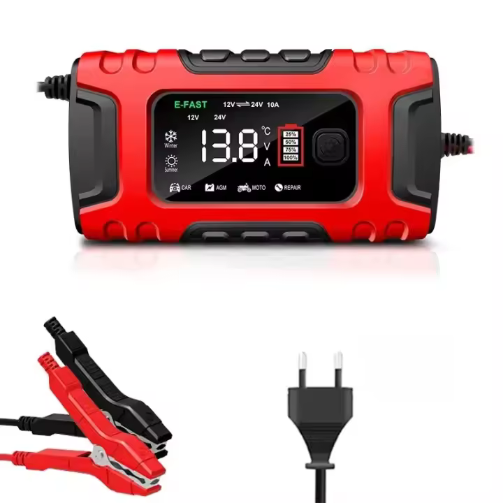 Nueva Cargador De Batería Para Coche TK600 12V10A/24V5A Inteligente Carga Rápida AGM GEL Ácido Plomo LCD Mantenedor De Batería - 1