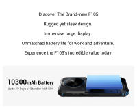 FOSSiBOT F105 Smartphone Resistente, Pantalla HD+ de 6.745 pulgadas, Batería 10300 mAh, 12 GB RAM + 64 GB ROM, Cámara 20 MP + 8 MP, Dual SIM 4G, Chipset Octa-core, Sistema Android 14, Desbloqueado / Reconocimiento Facial / OTG / GPS, IP68/IP69K - Negro - details 1