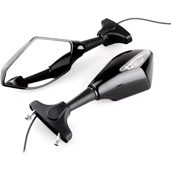 Espejos para motorteta, 1 par de luces LED Negrs with Señal de Giro para motorceta - 1