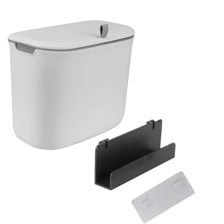 Bandeja De Cocina Montada En La Pared Con Papel Toalla Y Cesta De Basura Ecológica De 7L Con Tapa Para Cocinas Y Baños - 1