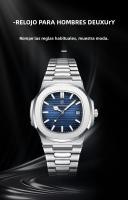 Reloj De Pulsera De Cuarzo Para Hombre POEDAGAR Marca De Lujo Acero Inoxidable Impermeable Luminoso Con Fecha Reloj De Negocios Cuadrado - details 1