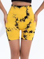 Shorts De Gimnasio Para Mujer Con Diseño De Tie Dye Y Cintura Elástica Ancha Sin Costuras De Alta Cintura Leggings De Deporte - details 17