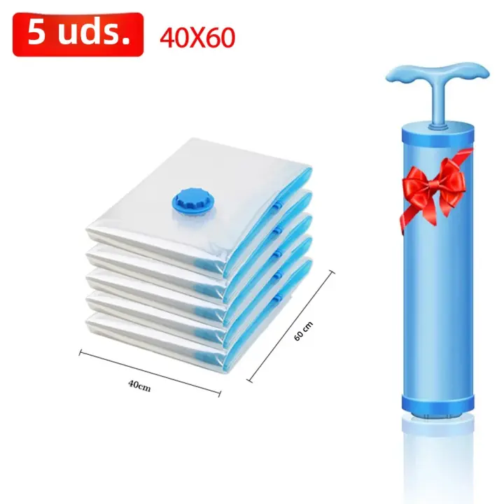 5Pcs Sacos De Almacenamiento a Vácuo Para Ropa Cusciones Edredones Almohadas Y Ropa De Cama Eco-amigables Y Espaciosos - 1